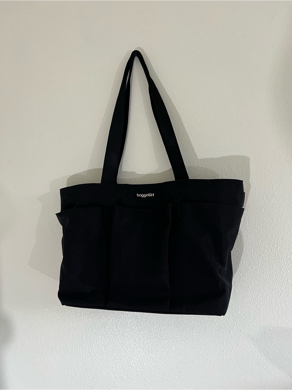 Baggallini Black Everyday Tote with Luggage pass through